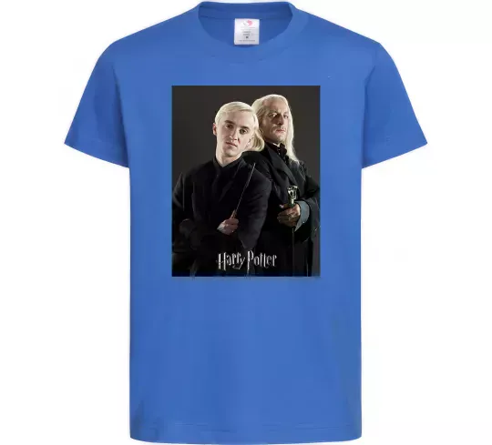 Детская футболка Драко Малфой з батьком Ярко-синий фото
