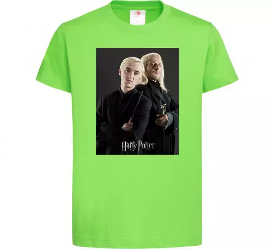 Детская футболка Драко Малфой з батьком Лаймовый фото