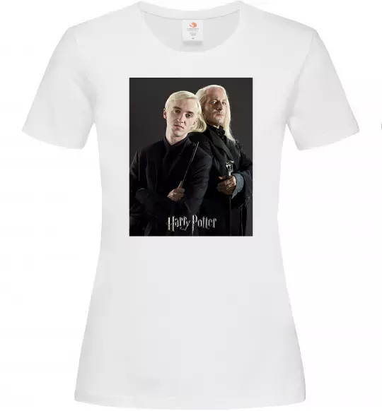 Женская футболка Драко Малфой з батьком Белый фото