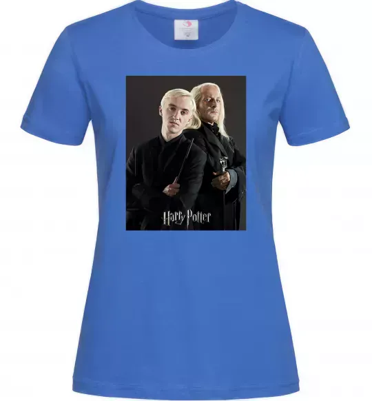 Женская футболка Драко Малфой з батьком Ярко-синий фото