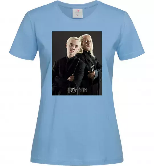 Женская футболка Драко Малфой з батьком Голубой фото