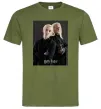 Мужская футболка Драко Малфой з батьком Оливковый фото