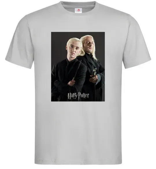 Мужская футболка Драко Малфой з батьком Серый фото