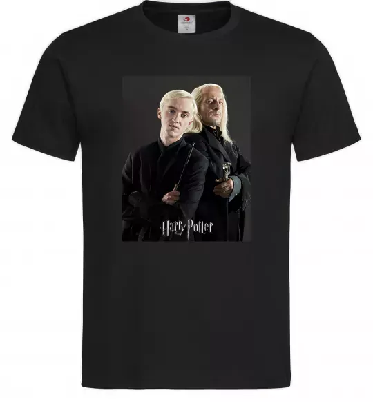 Мужская футболка Драко Малфой з батьком Черный фото