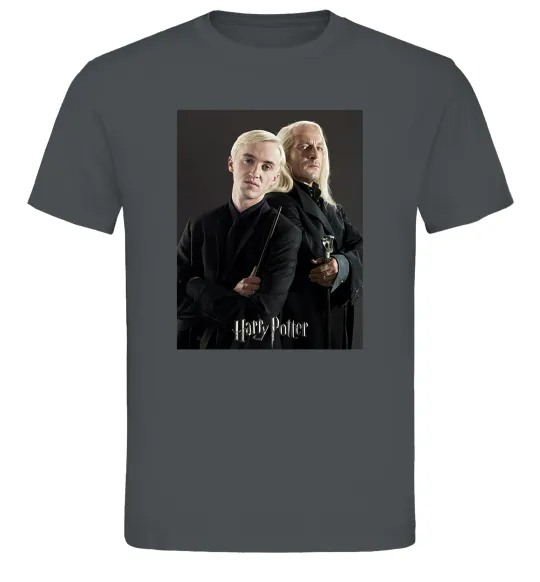 Мужская футболка Драко Малфой з батьком Графит фото
