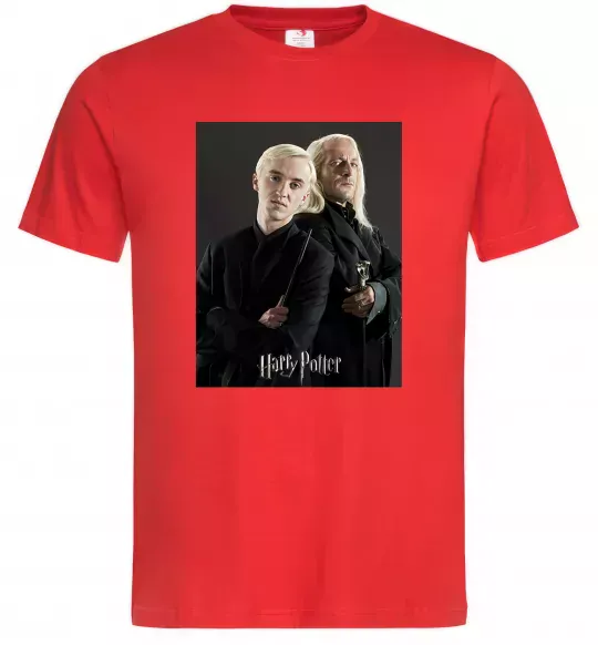 Мужская футболка Драко Малфой з батьком Красный фото