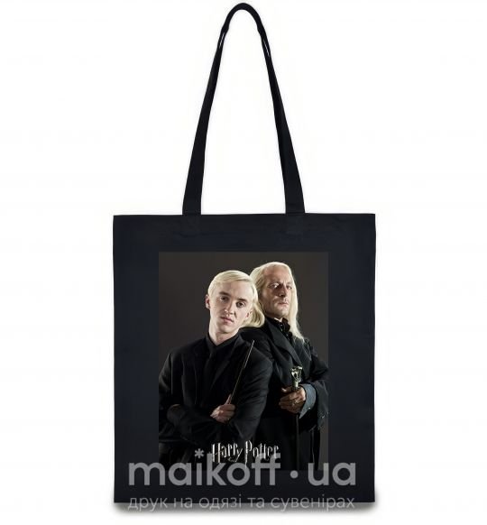 Эко-сумка Драко Малфой с отцом Черный фото