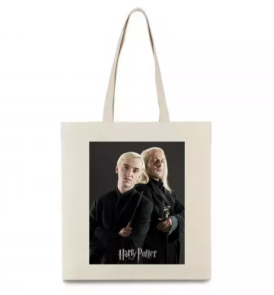 Эко-сумка Драко Малфой з батьком Бежевый фото