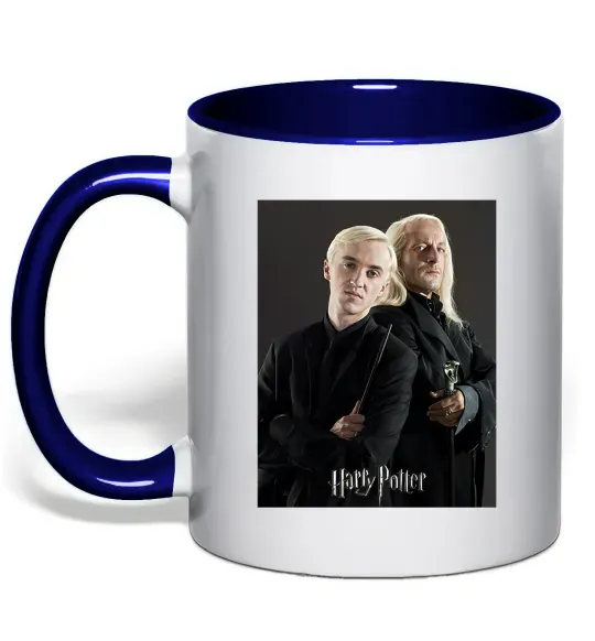 Чашка с цветной ручкой Драко Малфой з батьком Глубокий темно-синий фото