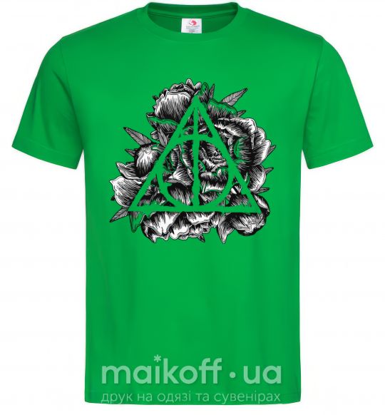 Мужская футболка Смертельні реліквії піони Зеленый фото