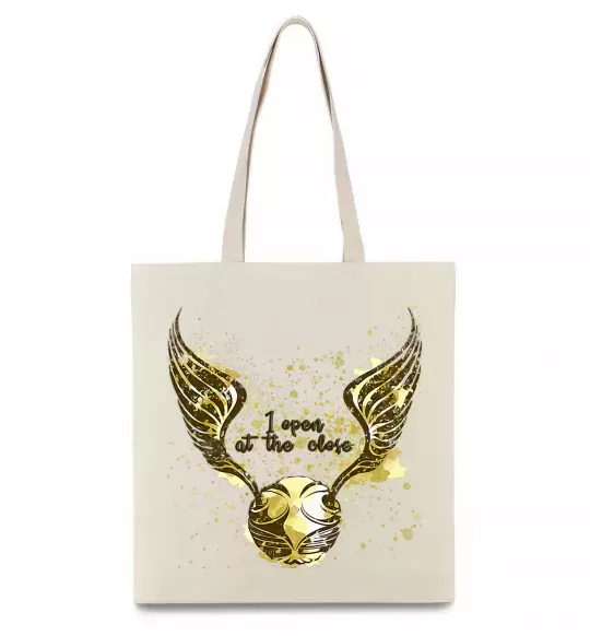 Еко-сумка I open at the close Бежевий фото