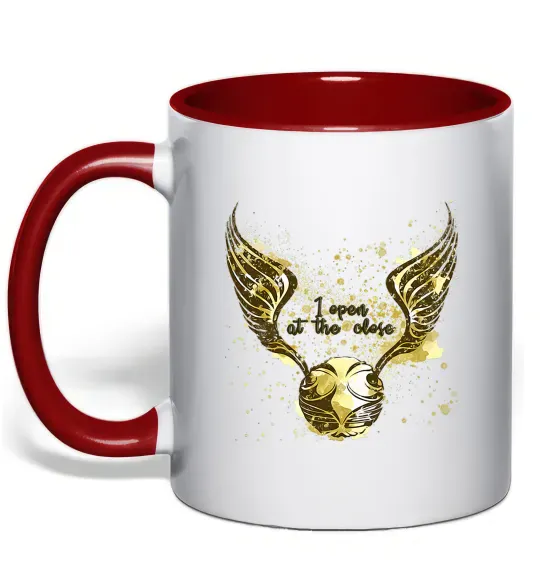 Чашка з кольоровою ручкою I open at the close Червоний фото