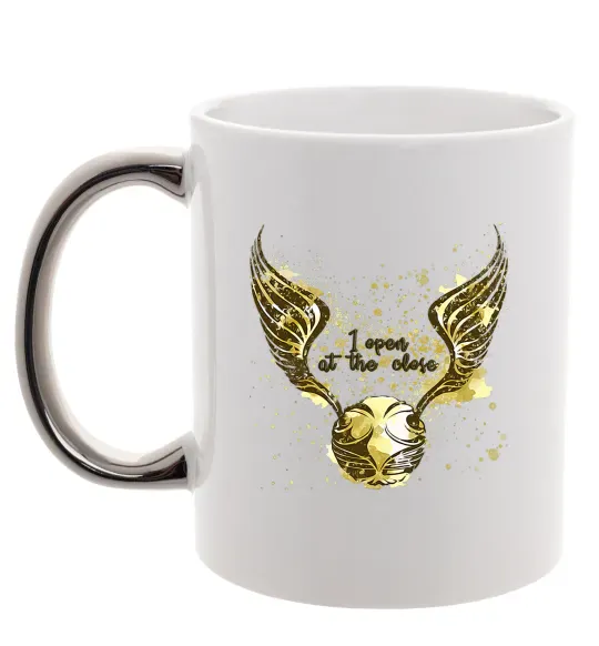 Чашка з кольоровою ручкою I open at the close Срібло фото