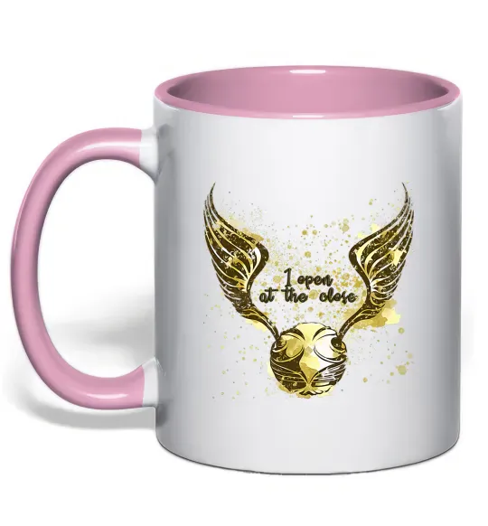 Чашка з кольоровою ручкою I open at the close Ніжно рожевий фото