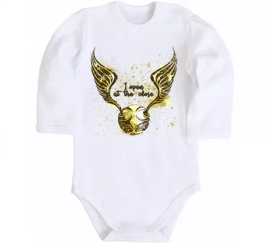 Детский боди I open at the close Белый фото