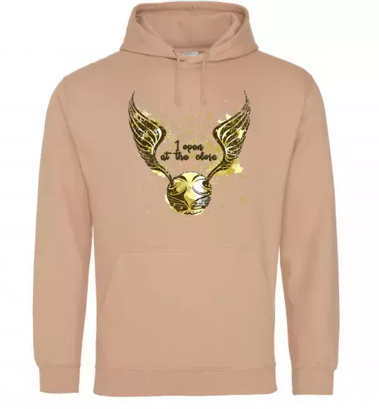 Чоловіча толстовка (худі) I open at the close Пісочний фото