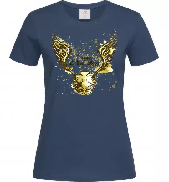 Женская футболка I open at the close Темно-синий фото