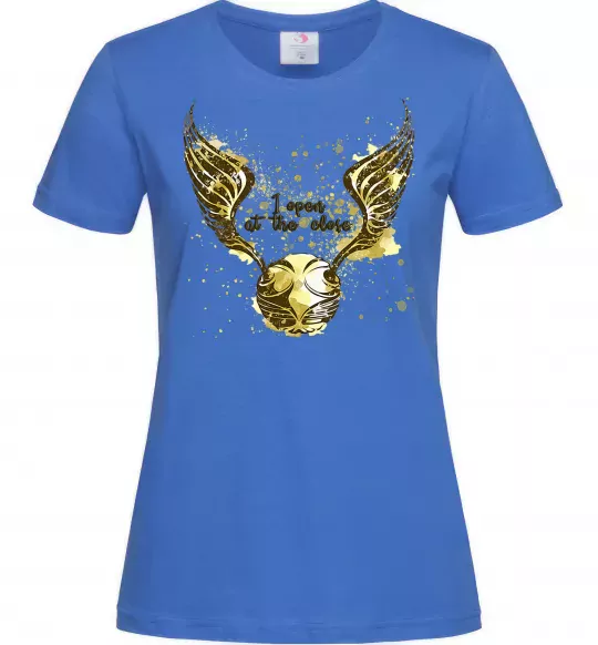 Женская футболка I open at the close Ярко-синий фото