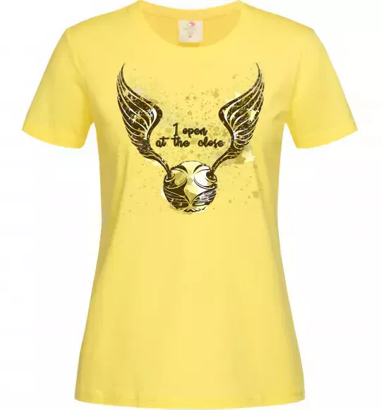Женская футболка I open at the close Лимонный фото