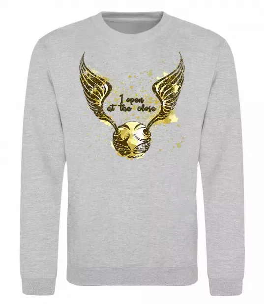 Свитшот I open at the close Серый меланж фото