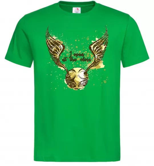 Мужская футболка I open at the close Зеленый фото