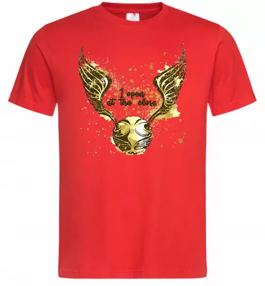 Мужская футболка I open at the close Красный фото