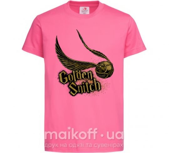 Дитяча футболка Golden Snitch Яскраво-рожевий фото