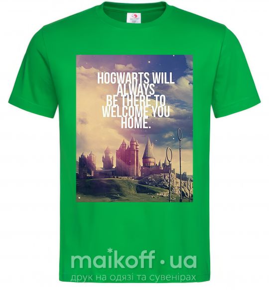 Чоловіча футболка Hogwarts will always be there to welcome you home Зелений фото