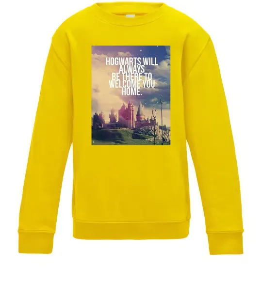 Дитячий світшот Hogwarts will always be there to welcome you home Сонячно жовтий фото