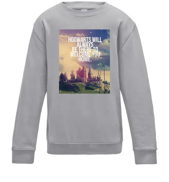 Дитячий світшот Hogwarts will always be there to welcome you home Сірий меланж фото