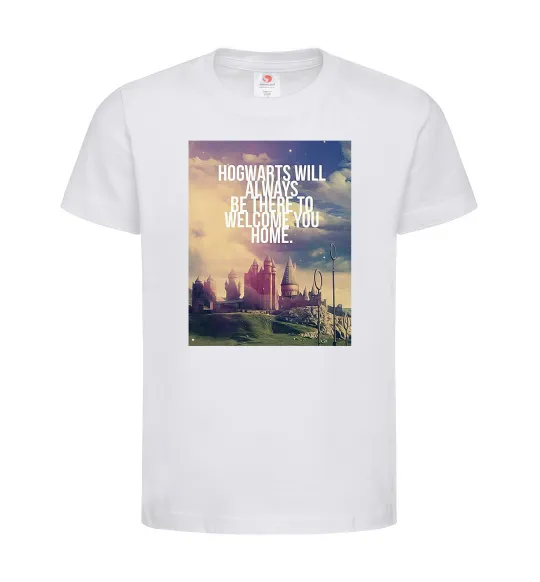 Детская футболка Hogwarts will always be there to welcome you home Белый фото