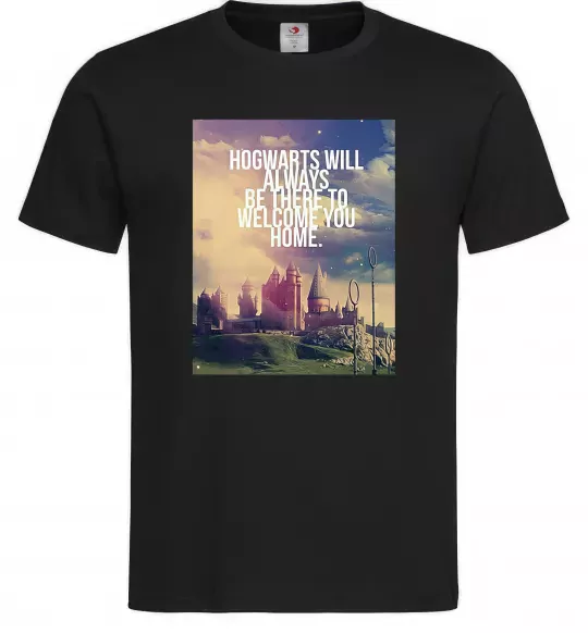 Чоловіча футболка Hogwarts will always be there to welcome you home Чорний фото