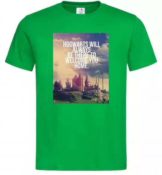 Чоловіча футболка Hogwarts will always be there to welcome you home Зелений фото