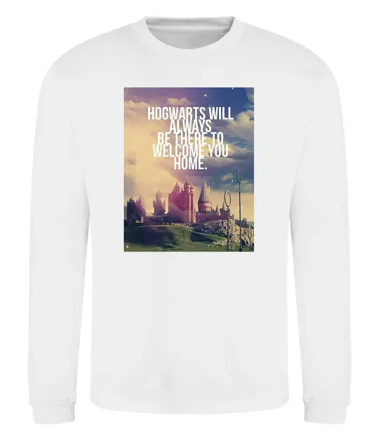 Свитшот Hogwarts will always be there to welcome you home Белый фото