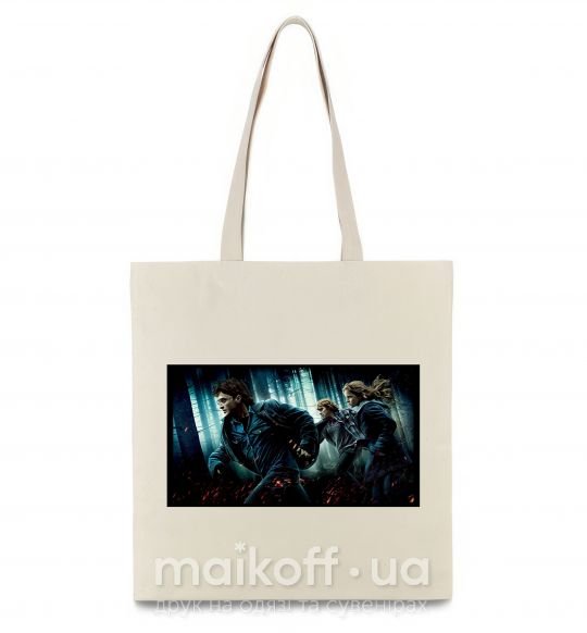 Еко-сумка Гарри Поттер смертельные реликвии Бежевий фото