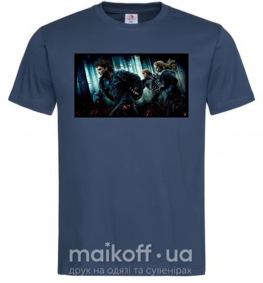 Мужская футболка Гарри Поттер смертельные реликвии Темно-синий фото