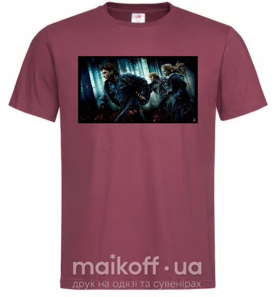 Мужская футболка Гарри Поттер смертельные реликвии Бордовый фото