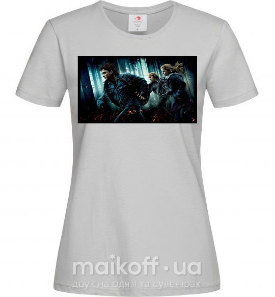 Жіноча футболка Гарри Поттер смертельные реликвии Сірий фото