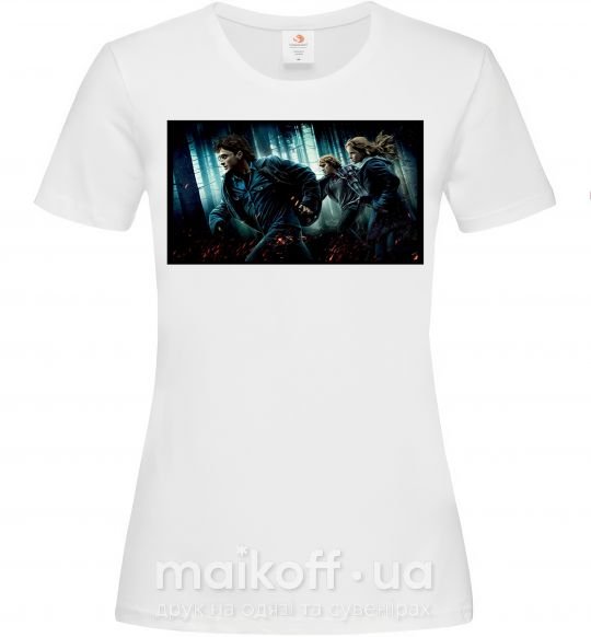 Жіноча футболка Гарри Поттер смертельные реликвии Білий фото