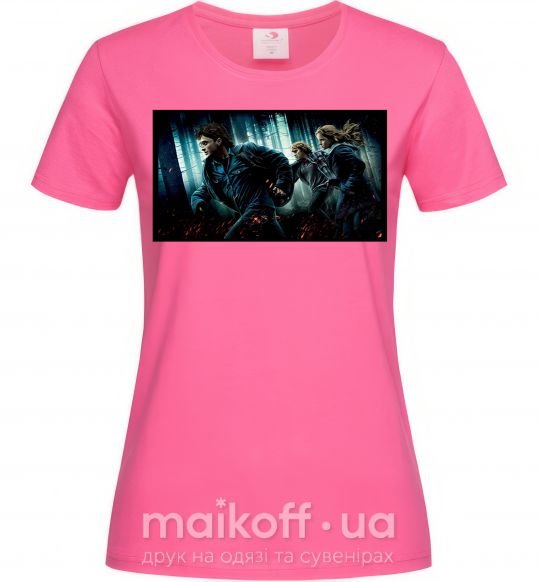 Женская футболка Гарри Поттер смертельные реликвии Ярко-розовый фото