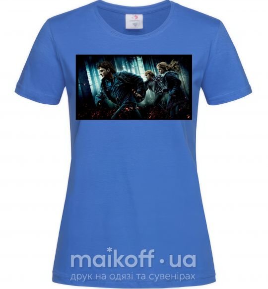 Женская футболка Гарри Поттер смертельные реликвии Ярко-синий фото