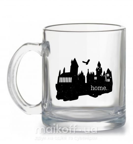 Чашка скляна Hogwarts is like home Прозорий фото
