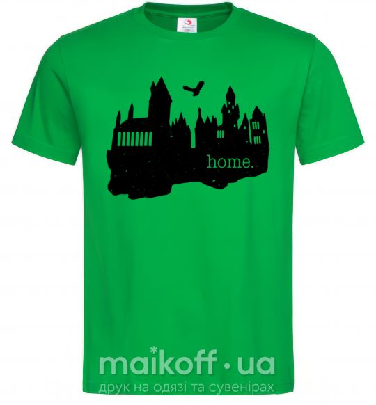 Чоловіча футболка Hogwarts is like home Зелений фото