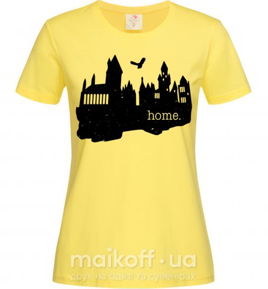 Жіноча футболка Hogwarts is like home Лимонний фото