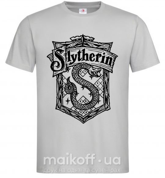 Мужская футболка Slytherin logo Серый фото