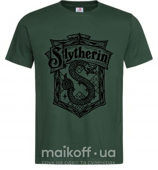 Мужская футболка Slytherin logo Темно-зеленый фото