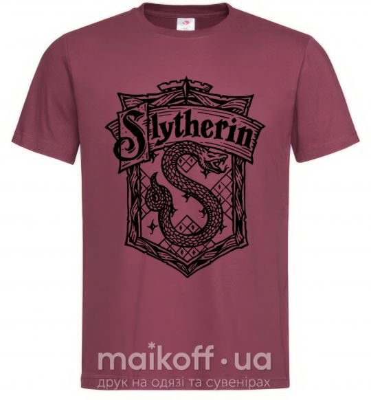 Чоловіча футболка Slytherin logo Бордовий фото