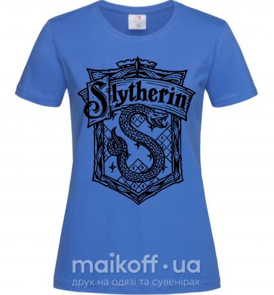 Жіноча футболка Slytherin logo Яскраво-синій фото