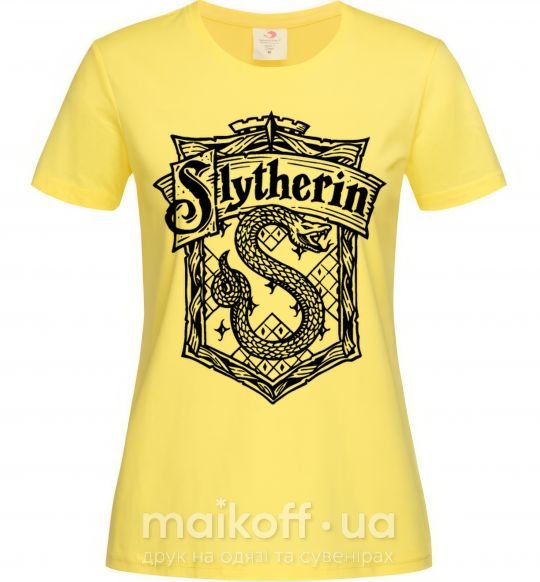 Женская футболка Slytherin logo Лимонный фото