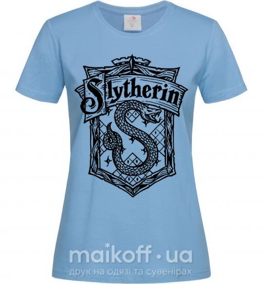 Жіноча футболка Slytherin logo Блакитний фото